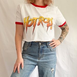 VINTAGE HOT ROD GRAPHIC-T CROP TOP